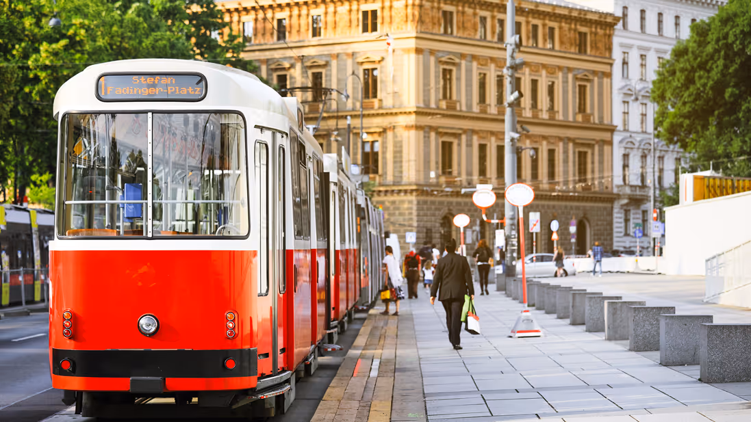 Wien Zentrum mit Straßenbahn