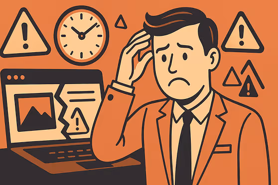 Unternehmer erkennt typische Probleme einer veralteten Website